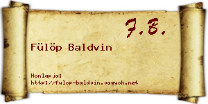Fülöp Baldvin névjegykártya