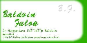 baldvin fulop business card